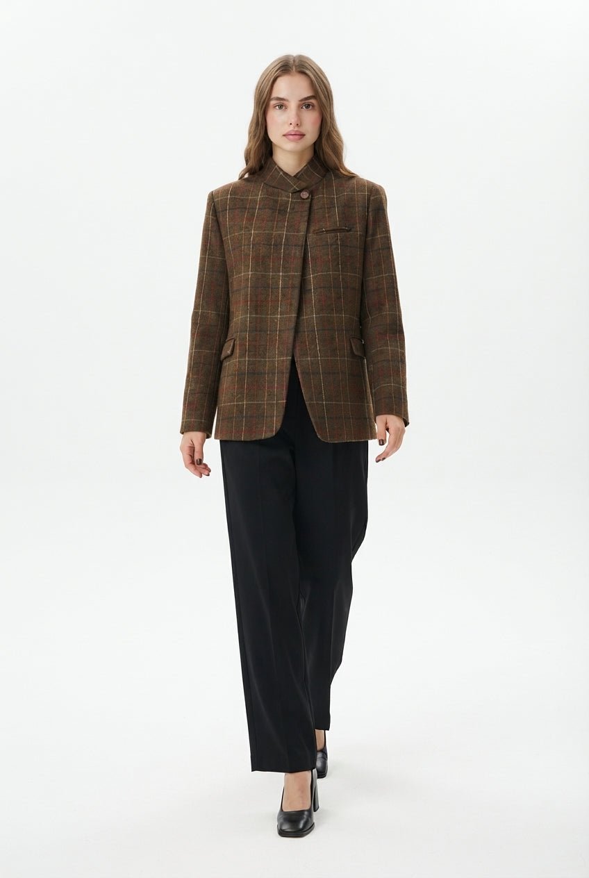 Camel Kapama Detaylı Kaşe Blazer Ceket