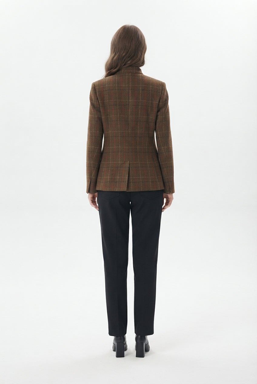 Camel Kapama Detaylı Kaşe Blazer Ceket - LUMINOIRE