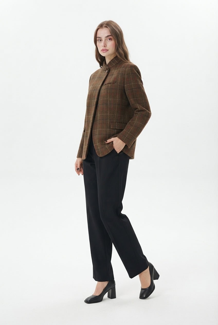 Camel Kapama Detaylı Kaşe Blazer Ceket - LUMINOIRE