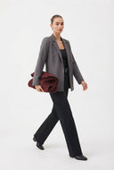 Gri Regular Astar Detaylı Dokuma Blazer Ceket - LUMINOIRE