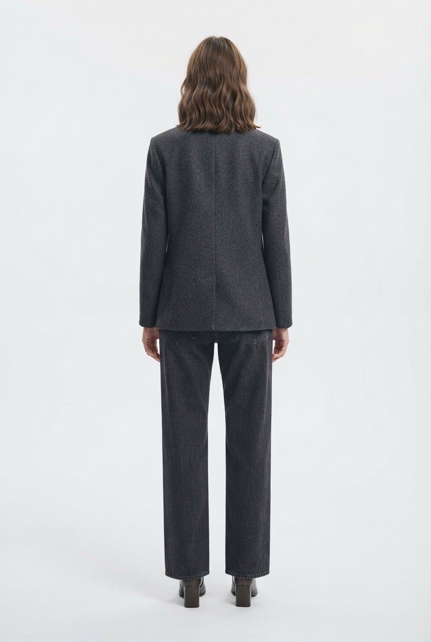 Koyu Antrasit Oversize Blazer Ceket - LUMINOIRE