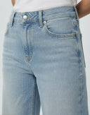 Mavi Paça Kesikli Ekstra Yüksek Bel Geniş Paça Wide Leg Geniş Paça Jeans - LUMINOIRE