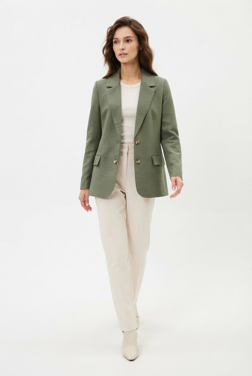 Mint Regular Astarlı Dokuma Blazer Ceket - LUMINOIRE