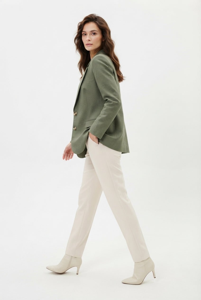 Mint Regular Astarlı Dokuma Blazer Ceket - LUMINOIRE