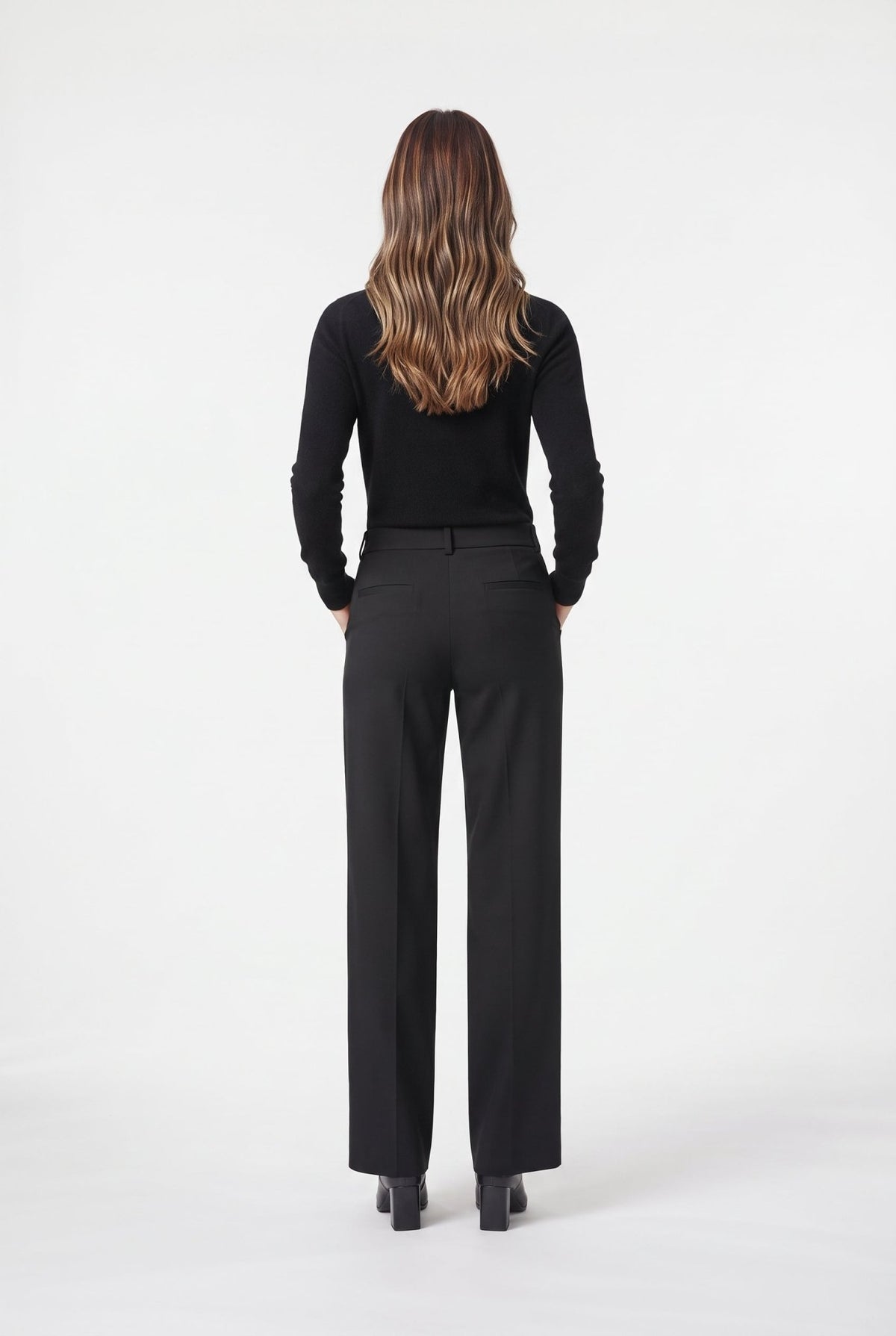 Nervürlü Wide Leg Kumaş Pantolon - LUMINOIRE