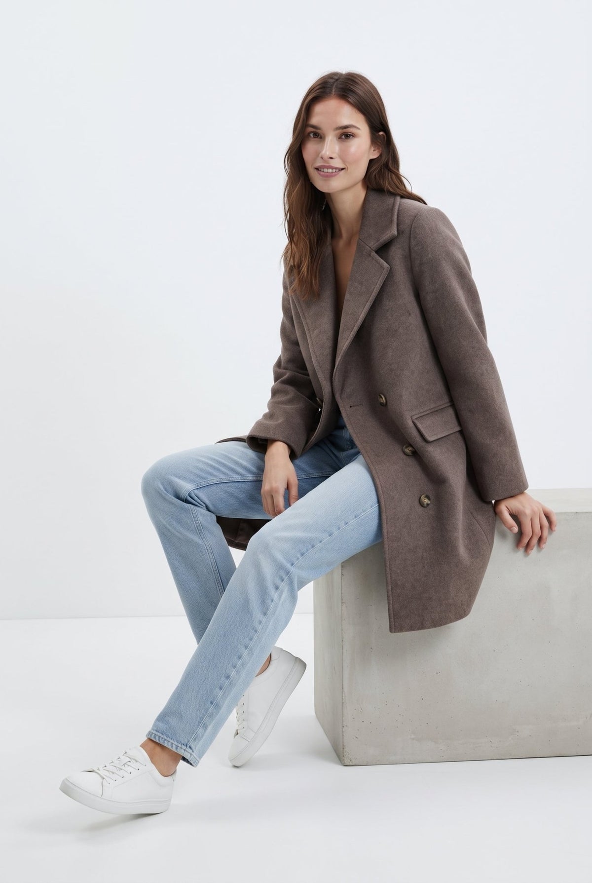 Vizon Oversize Kruvaze Kapama Midi Kaban - LUMINOIRE